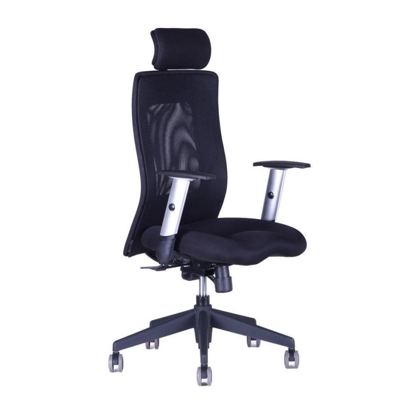 Kancelárska stolička CALYPSO XL, nastaviteľný podhlavník, čierna