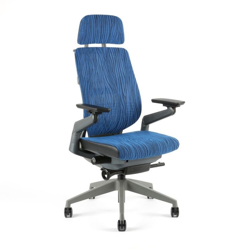Kancelárska stolička Karme MESH, s podhlavníkom, modrá melírovaná