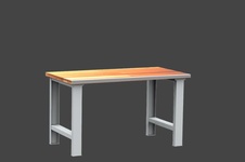 Dielenský stôl DPS 1A01 s oplechovanou nerezovou prednou hranou dosky