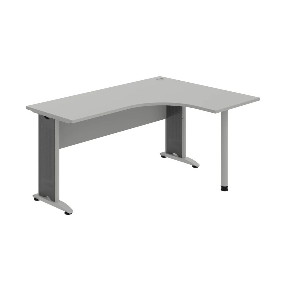 HOBIS kancelársky stôl pracovný tvarový, ergo ľavý - CE 60 L, sivá