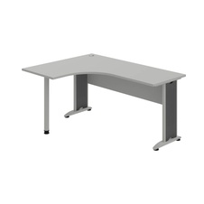 HOBIS kancelársky stôl pracovný tvarový, ergo pravý - CE 60 P, sivá