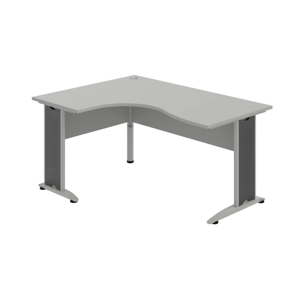 HOBIS kancelársky stôl pracovný tvarový, ergo pravý - CE 2005 P, sivá