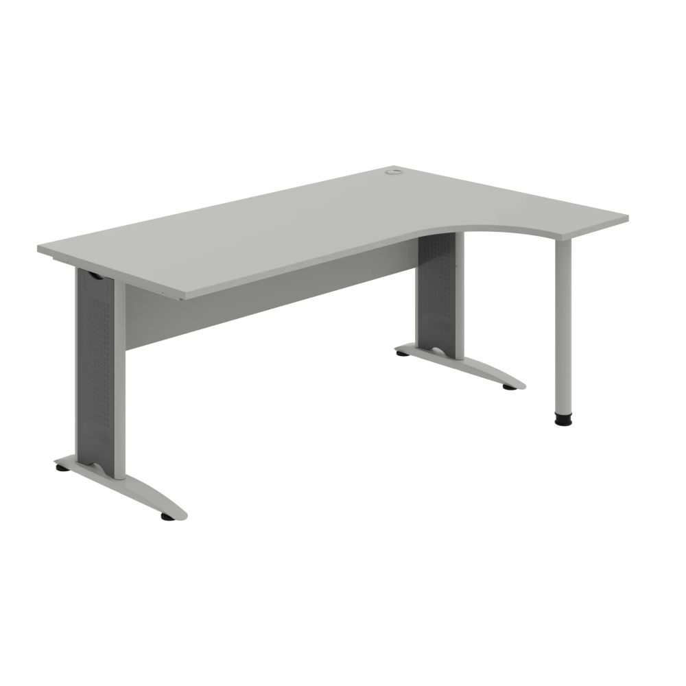 HOBIS kancelársky stôl pracovný tvarový, ergo ľavý - CE 1800 L, sivá