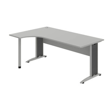 HOBIS kancelársky stôl pracovný tvarový, ergo pravý - CE 1800 P, sivá
