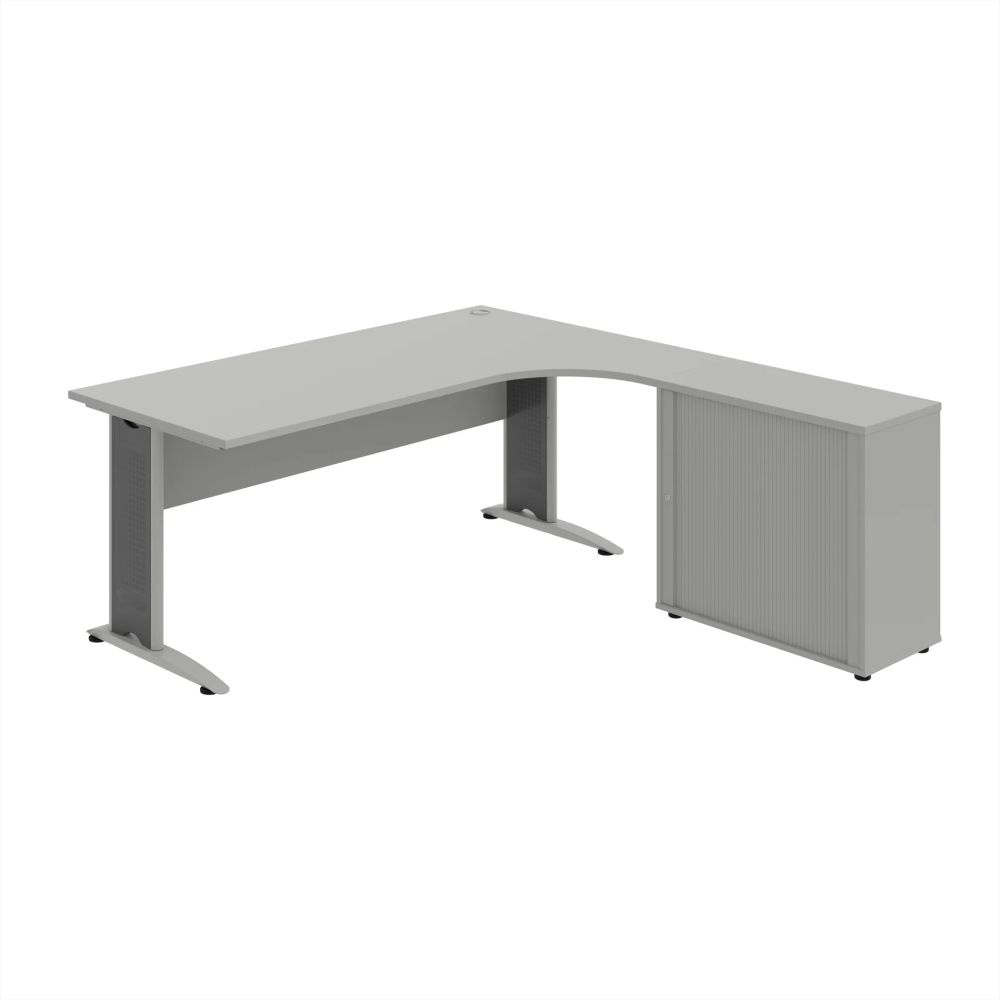 HOBIS kancelársky stôl pracovný, zostava ľavá - CE 1800 HR L, sivá