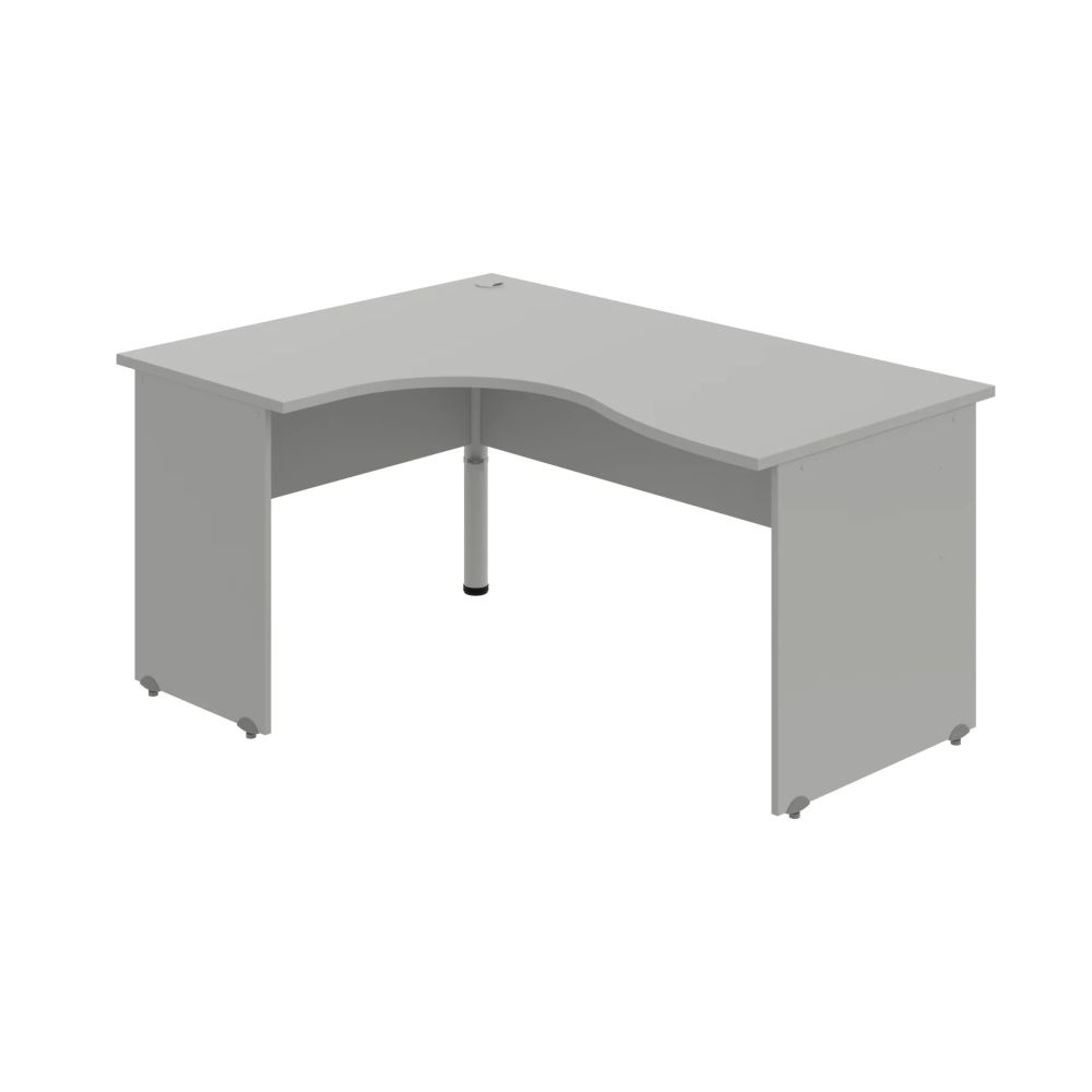 HOBIS kancelársky stôl pracovný tvarový, ergo pravý - GE 2005 P, sivá