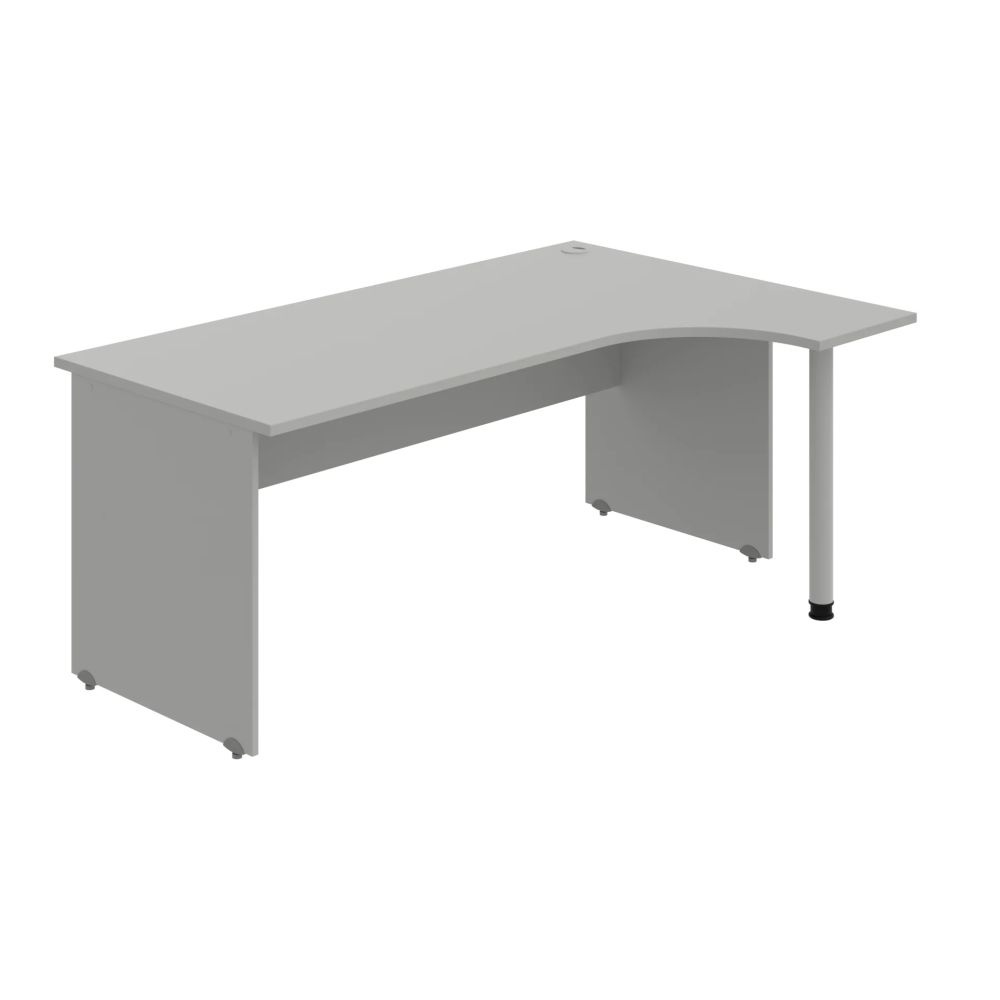 HOBIS kancelársky stôl pracovný tvarový, ergo ľavý - GE 1800 L, sivá