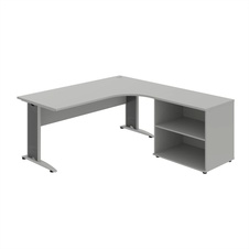 Kancelársky stôl pracovný, zostava ľavá - CE 1800 60 HL, šedá