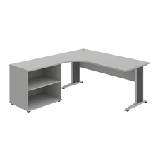 Kancelársky stôl pracovný, zostava pravá - CE 1800 60 HP, šedá