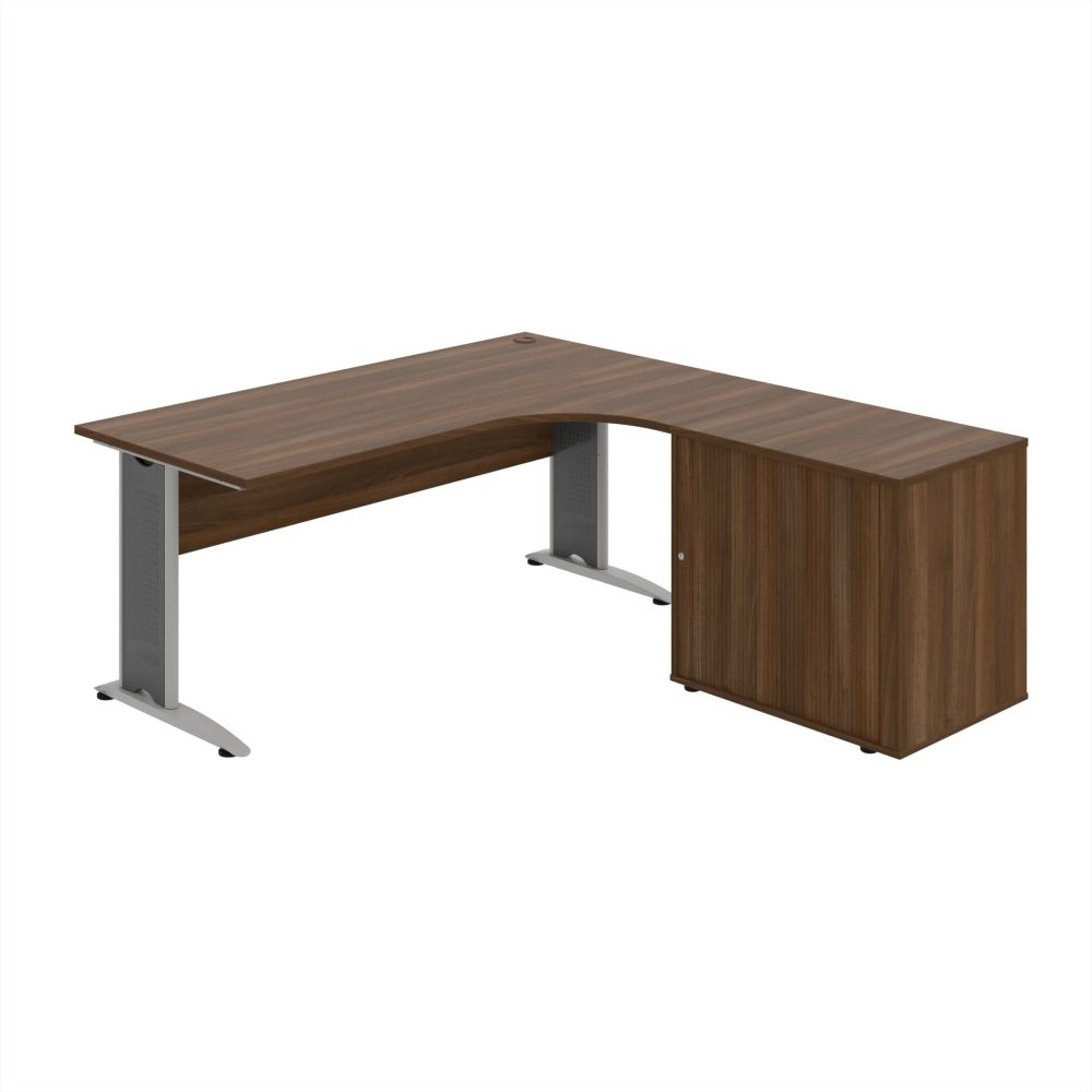 Kancelársky stôl pracovný, zostava ľavá - CE 1800 60 HR L, orech