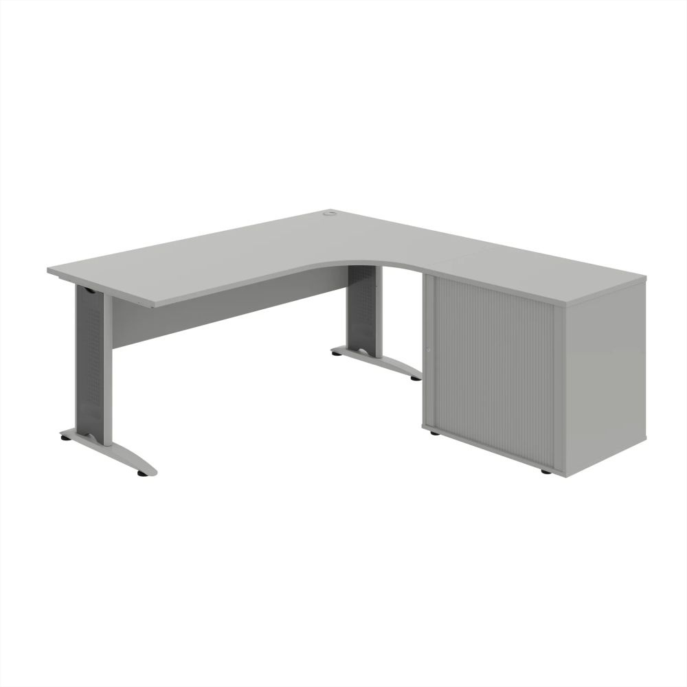 Kancelársky stôl pracovný, zostava ľavá - CE 1800 60 HR L, šedá