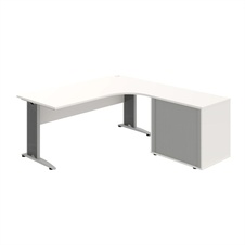 Kancelársky stôl pracovný, zostava ľavá - CE 1800 60 HR L, biela