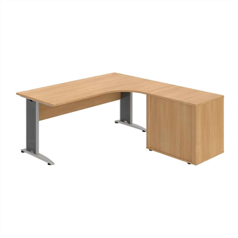 Kancelársky stôl pracovný, zostava ľavá - CE 1800 60 HR L, dub