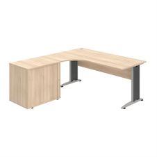 Kancelársky stôl pracovný, zostava pravá - CE 1800 60 HR P, agát