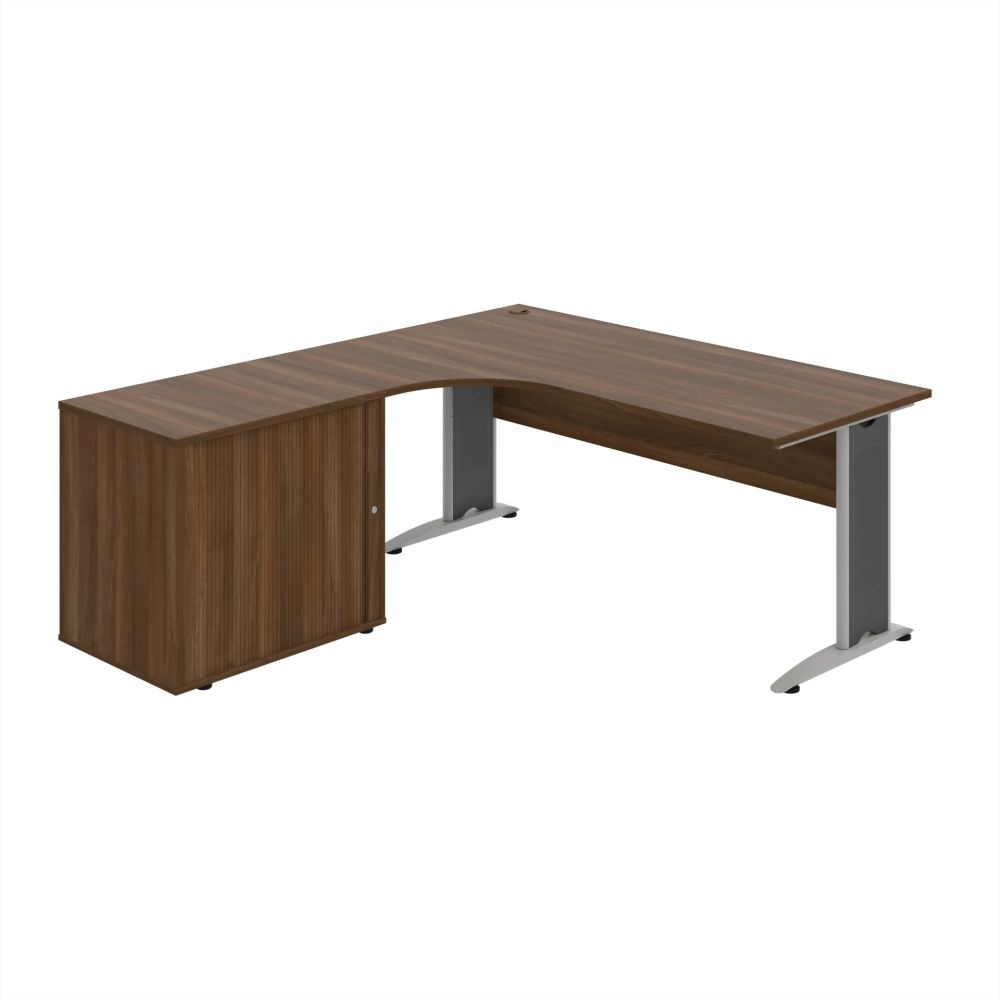 Kancelársky stôl pracovný, zostava pravá - CE 1800 60 HR P, orech