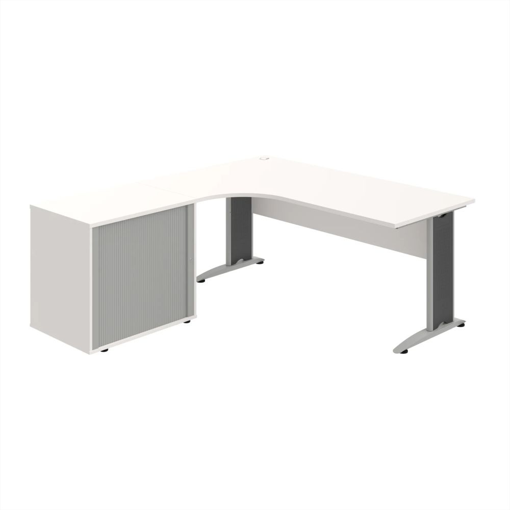 Kancelársky stôl pracovný, zostava pravá - CE 1800 60 HR P, biela