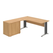 Kancelársky stôl pracovný, zostava pravá - CE 1800 60 HR P, dub