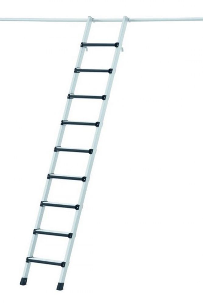 Závesný regálový rebrík so skrutkovými stupňami COMFORTSTEP LH, dĺžka 1,45-1,69 m