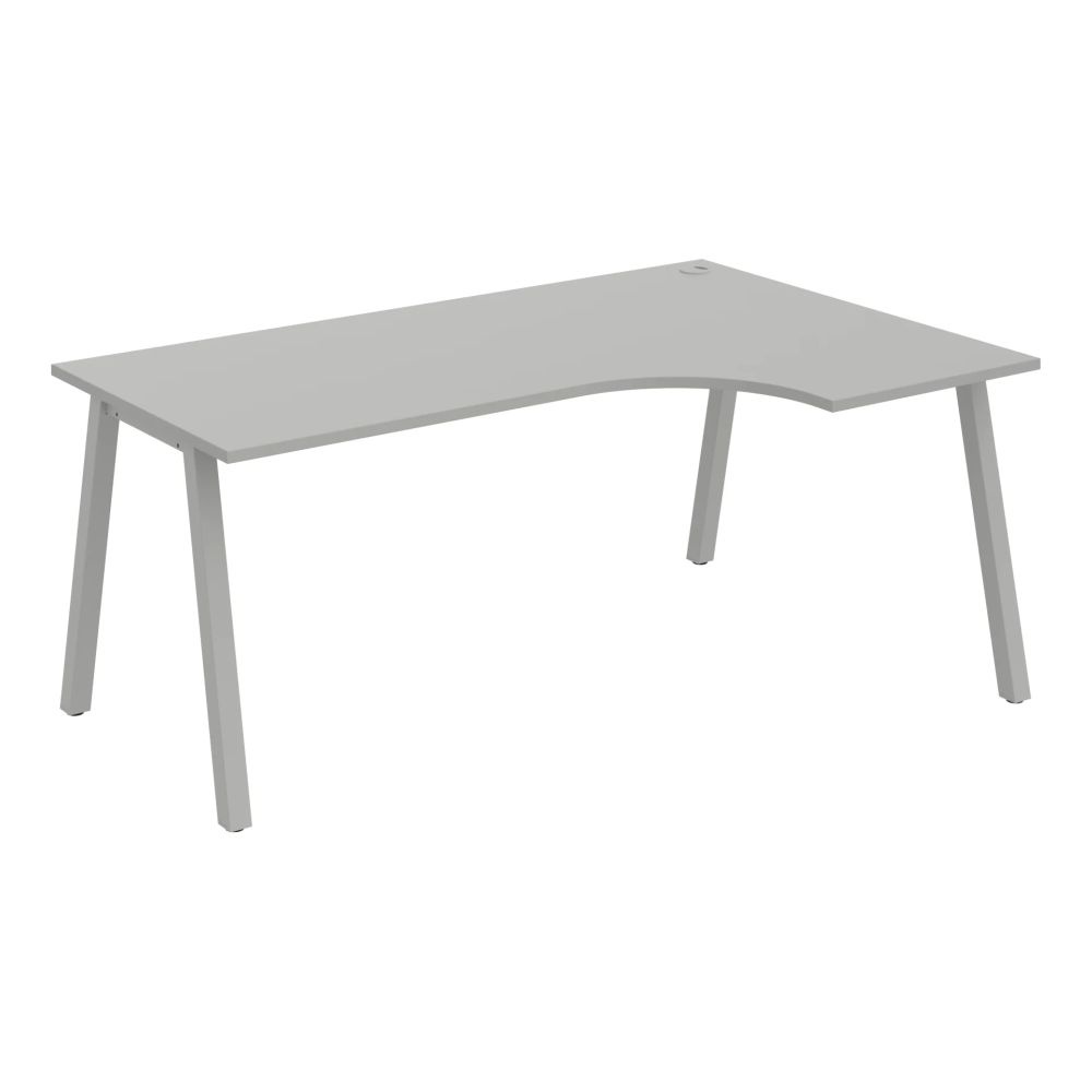 HOBIS kancelársky stôl tvarový, ergo ľavý - UE A 1800 60 L, šedá