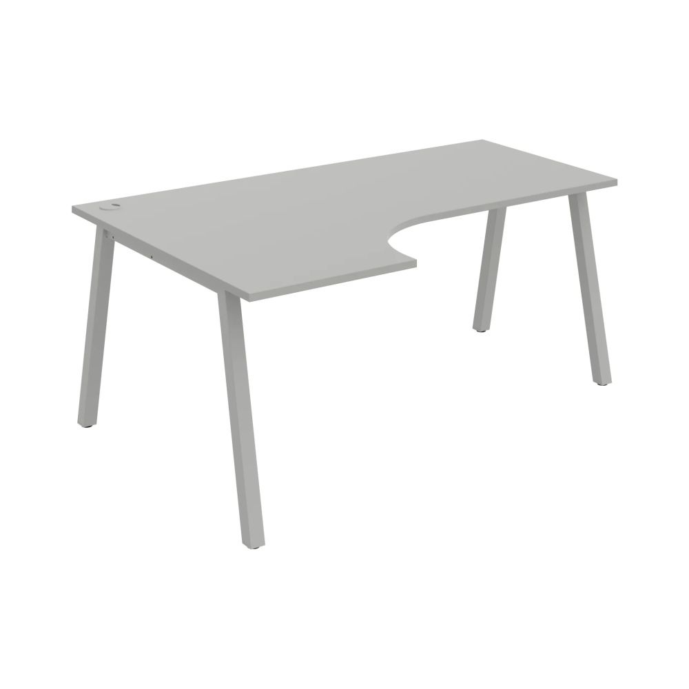 HOBIS kancelársky stôl tvarový, ergo pravý - UE A 1800 60 P, šedá