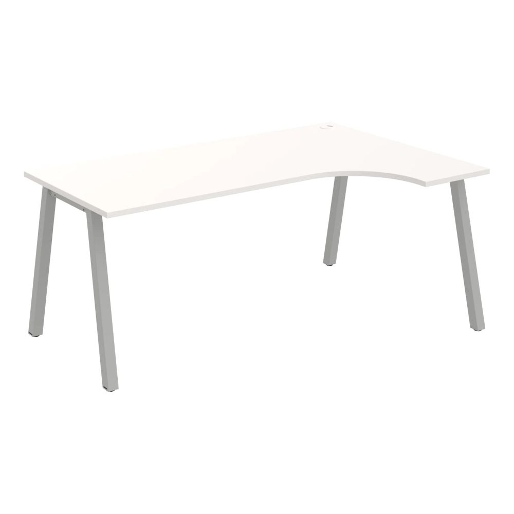 HOBIS kancelársky stôl tvarový, ergo ľavý - UE A 1800 L, biela