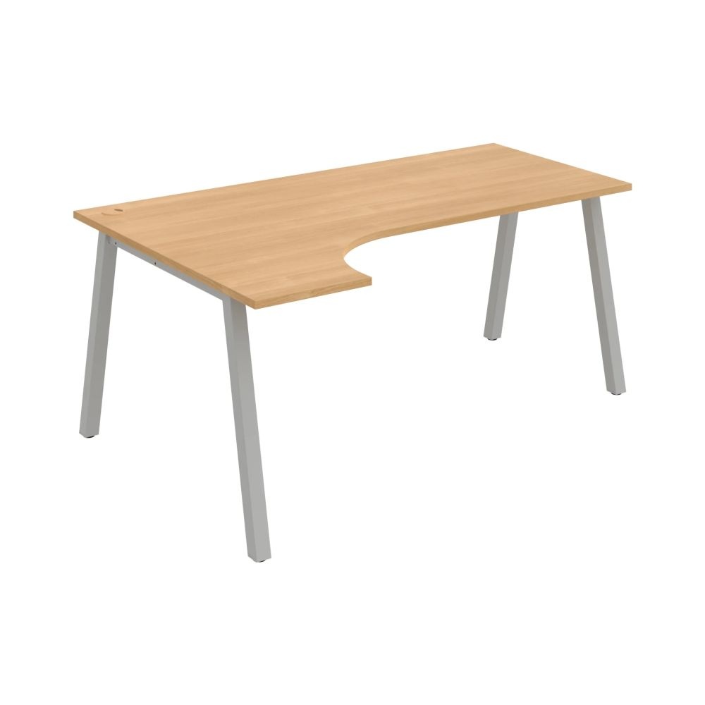 HOBIS kancelársky stôl tvarový, ergo pravý - UE A 1800 P, dub